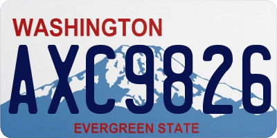 WA license plate AXC9826
