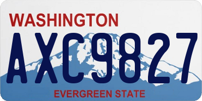 WA license plate AXC9827