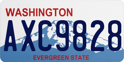 WA license plate AXC9828