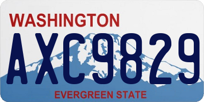 WA license plate AXC9829