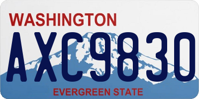 WA license plate AXC9830