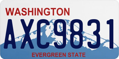 WA license plate AXC9831