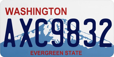 WA license plate AXC9832