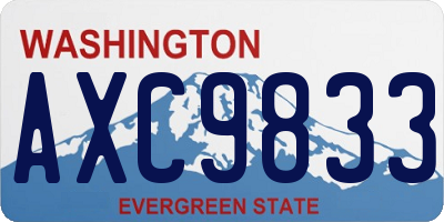 WA license plate AXC9833