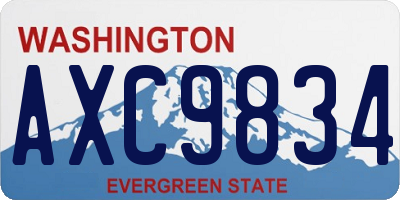 WA license plate AXC9834