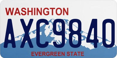 WA license plate AXC9840