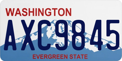 WA license plate AXC9845