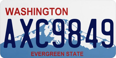 WA license plate AXC9849