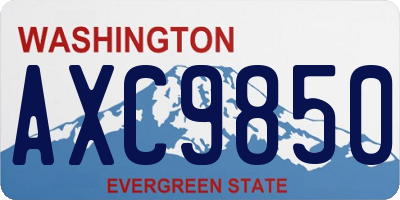 WA license plate AXC9850