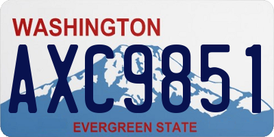 WA license plate AXC9851