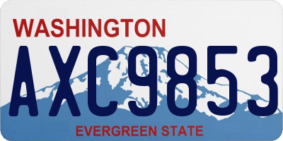 WA license plate AXC9853