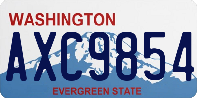 WA license plate AXC9854