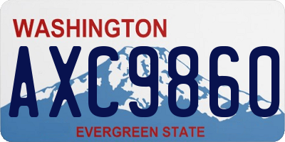 WA license plate AXC9860