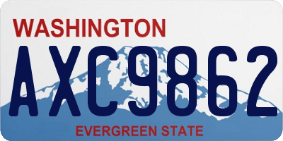 WA license plate AXC9862