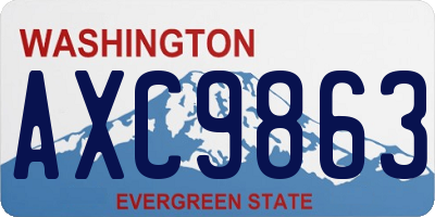 WA license plate AXC9863