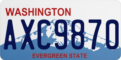 WA license plate AXC9870