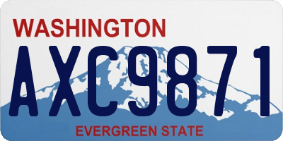 WA license plate AXC9871