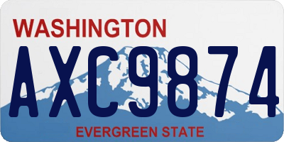 WA license plate AXC9874