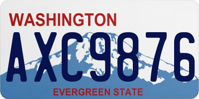 WA license plate AXC9876