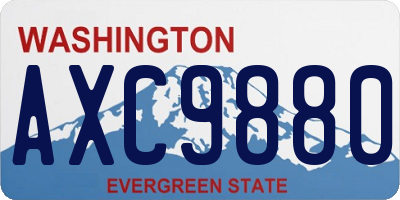 WA license plate AXC9880