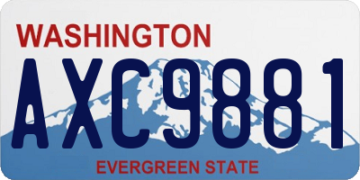 WA license plate AXC9881