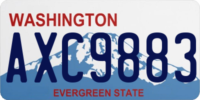 WA license plate AXC9883