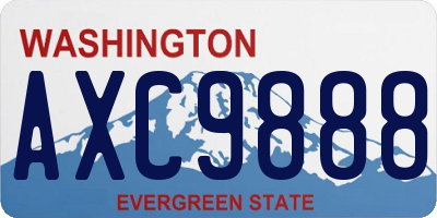 WA license plate AXC9888