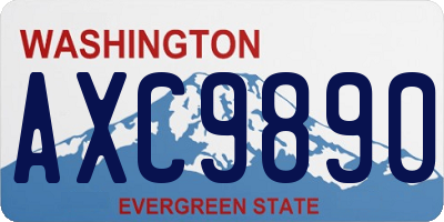 WA license plate AXC9890