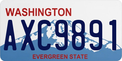 WA license plate AXC9891
