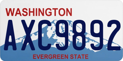 WA license plate AXC9892