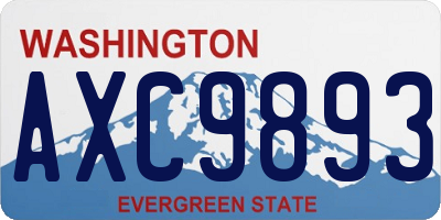 WA license plate AXC9893