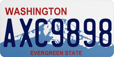 WA license plate AXC9898