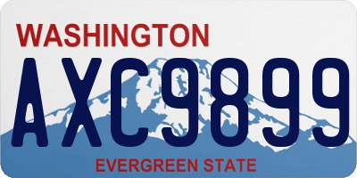 WA license plate AXC9899