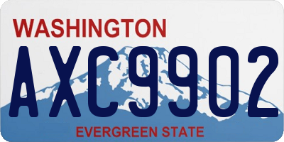 WA license plate AXC9902