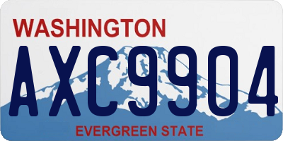 WA license plate AXC9904