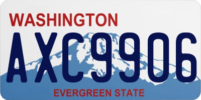 WA license plate AXC9906