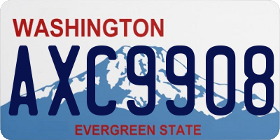 WA license plate AXC9908