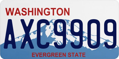 WA license plate AXC9909