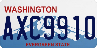 WA license plate AXC9910