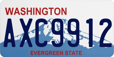 WA license plate AXC9912