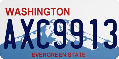 WA license plate AXC9913