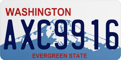 WA license plate AXC9916