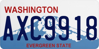 WA license plate AXC9918