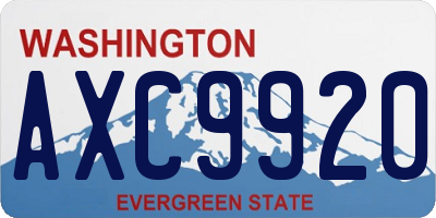 WA license plate AXC9920