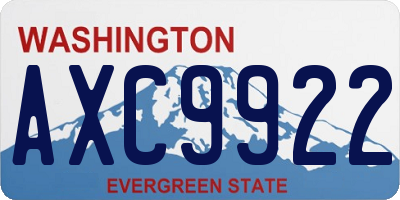 WA license plate AXC9922