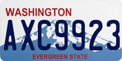 WA license plate AXC9923