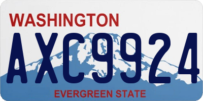 WA license plate AXC9924