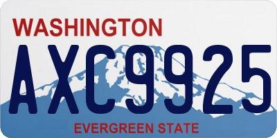 WA license plate AXC9925