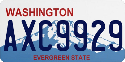 WA license plate AXC9929