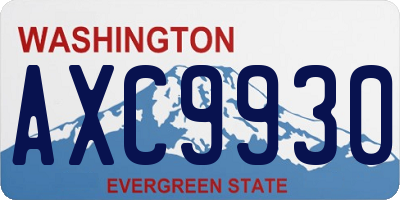 WA license plate AXC9930